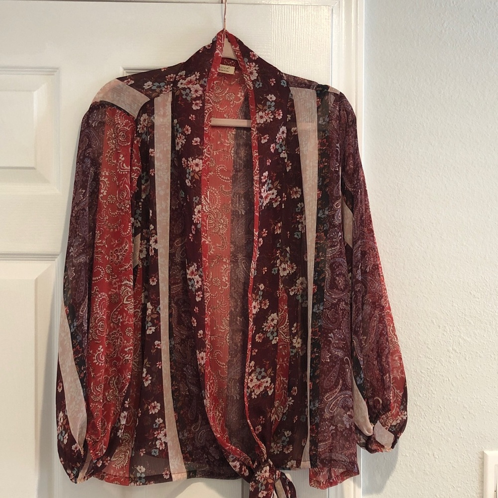 Lovestitch Burgundy Floral Blouse